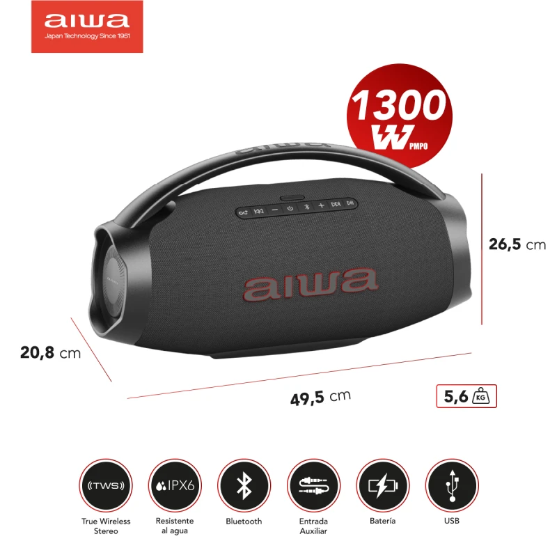 Parlante AIWA AWH51BT Bombox - Imagen 3