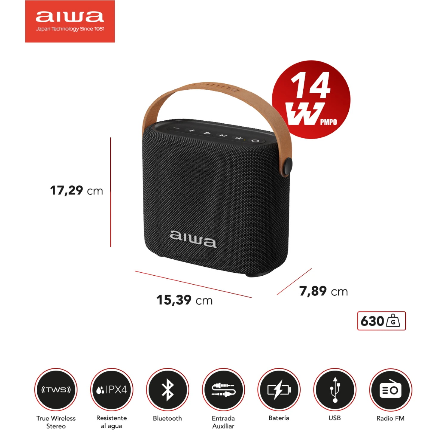 Parlante AIWA AWS70BTC Bluetooth con Luces - Imagen 3